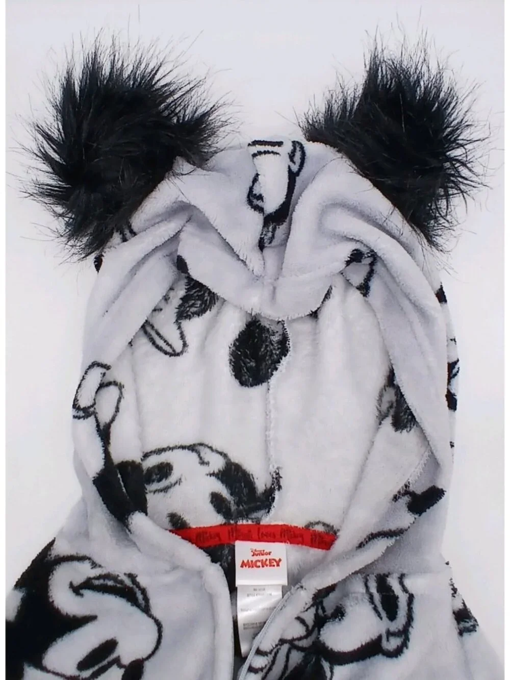 Disney Junior Mickey Minnie Mouse Youth 4T Black Gray Hooded Zipper Jacket